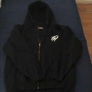 The Hundreds black zip up hoodie size Large